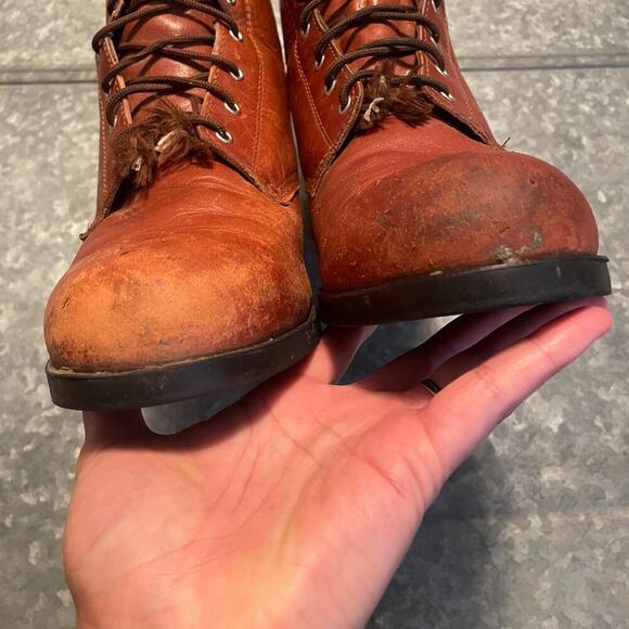 Vintage Ariat Lace Up Boots Mens 9.5 EU 42.5 Brown Leather 02 Competitor Western